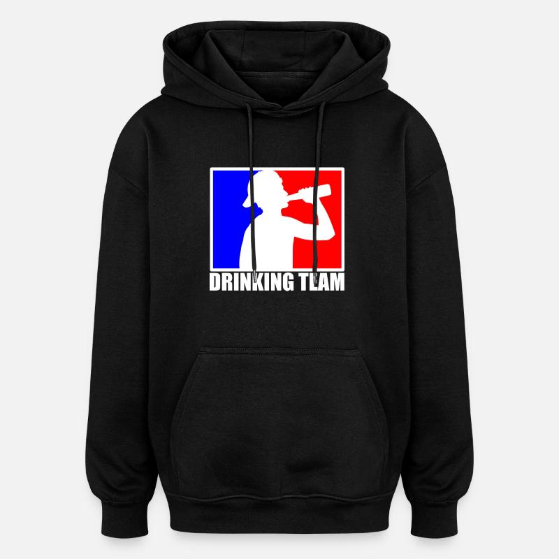 drinking team - Sweat à capuche oversize unisexe - noir