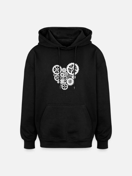 steampunk heart - Oversized Unisex Hoodie - black