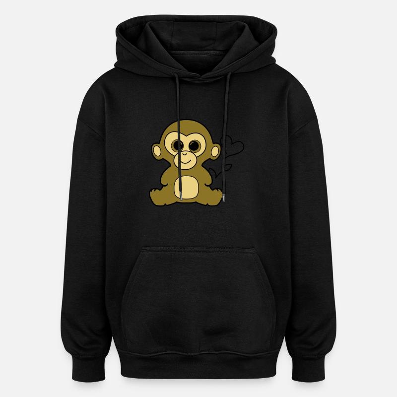 suesser_affe3 - Oversized Unisex Hoodie - Schwarz