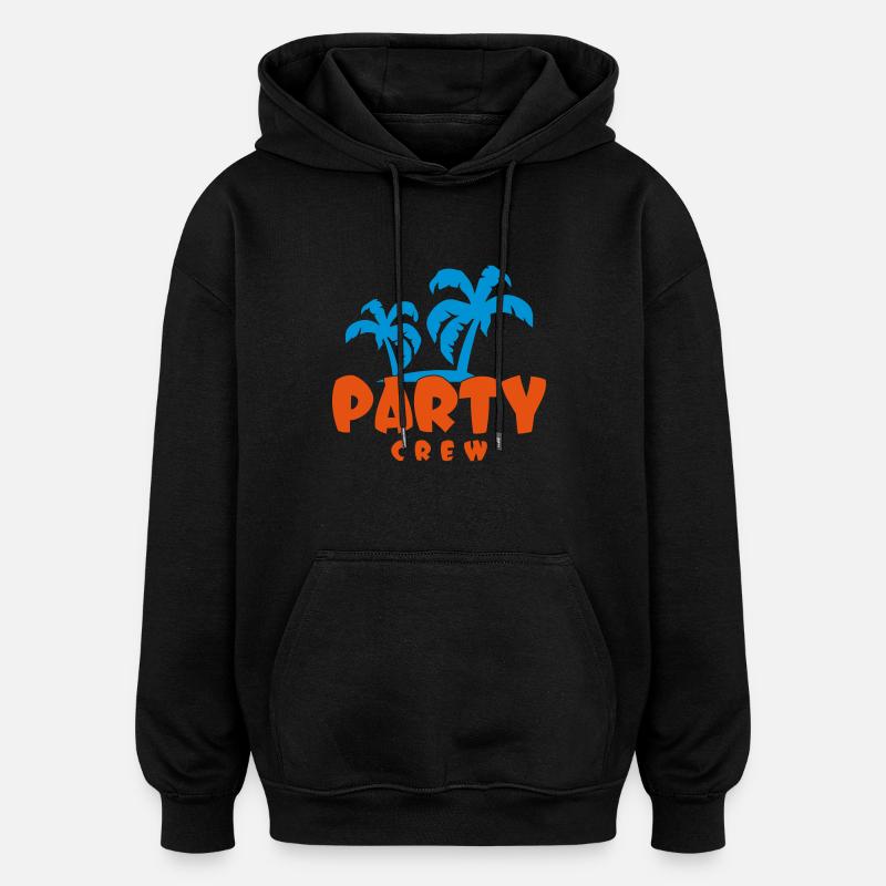 partycrew2clr - Sweat à capuche oversize unisexe - noir