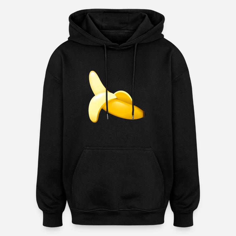 Smiley Banana - Sweat à capuche oversize unisexe - noir