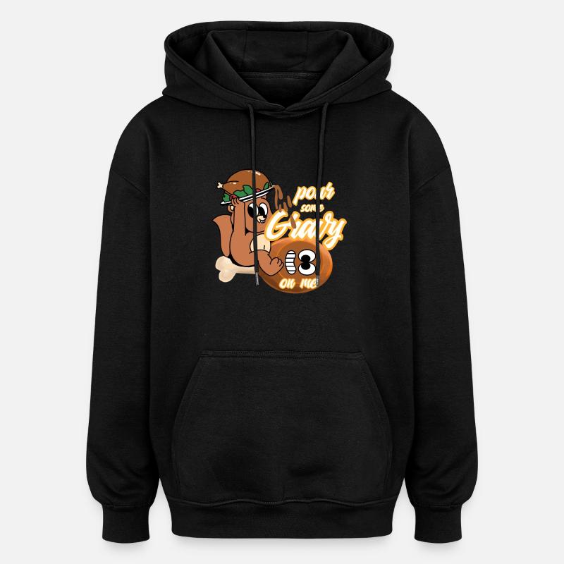 Thanksgiving en sauce - Sweat à capuche oversize unisexe - noir