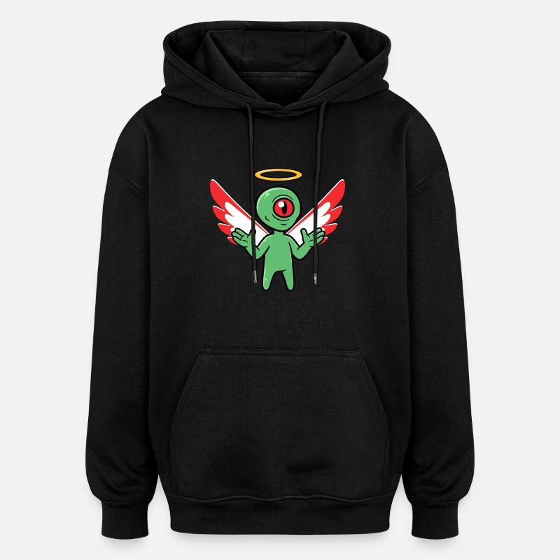 Engel Außerirdischer - Oversized Unisex Hoodie - Schwarz