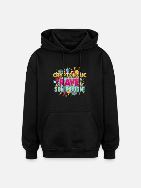 Crypto Trader Techno Art - Oversized Unisex Hoodie - black