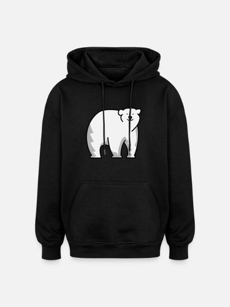 Eisbär - Oversized Unisex Hoodie - Schwarz