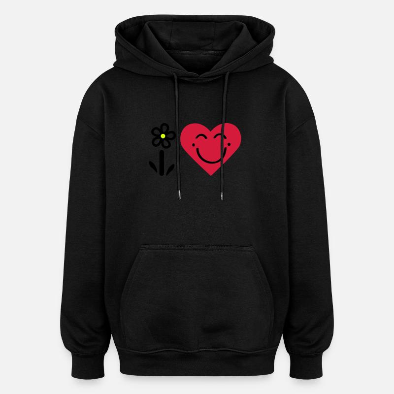 I LOVE SMILE 3 - Sweat à capuche oversize unisexe - noir