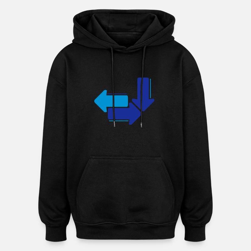 flèches - Sweat à capuche oversize unisexe - noir