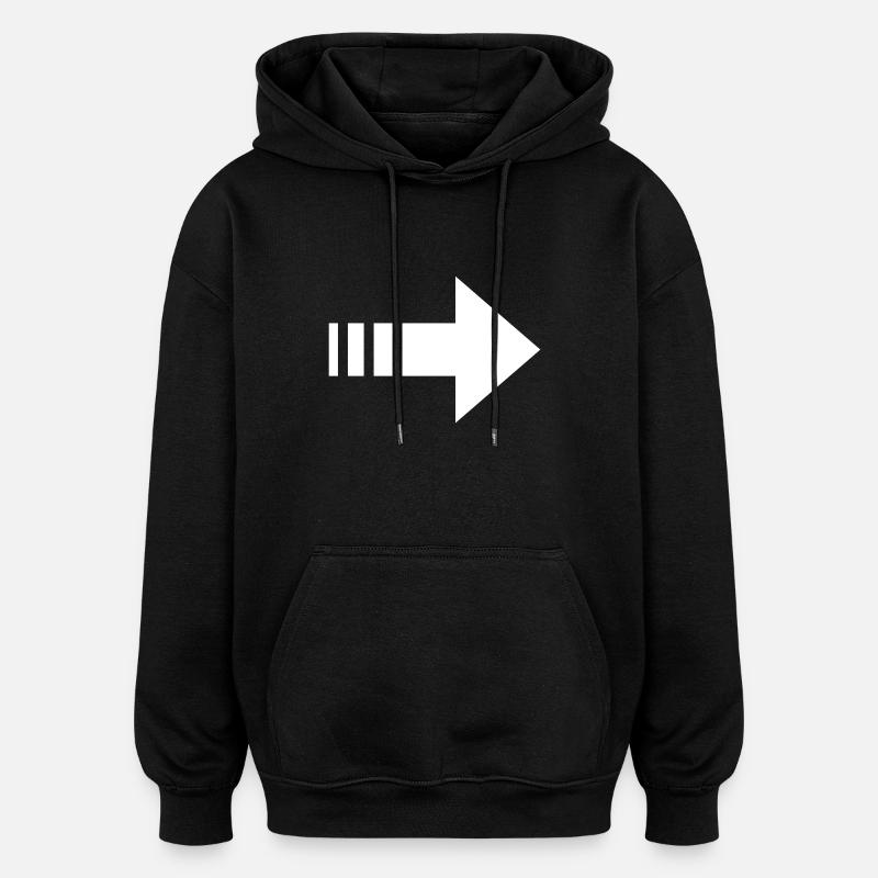 Flèche - Sweat à capuche oversize unisexe - noir