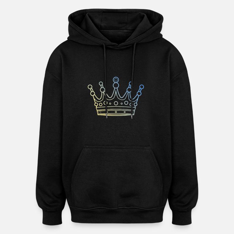 Symbole de la couronne - Sweat à capuche oversize unisexe - noir