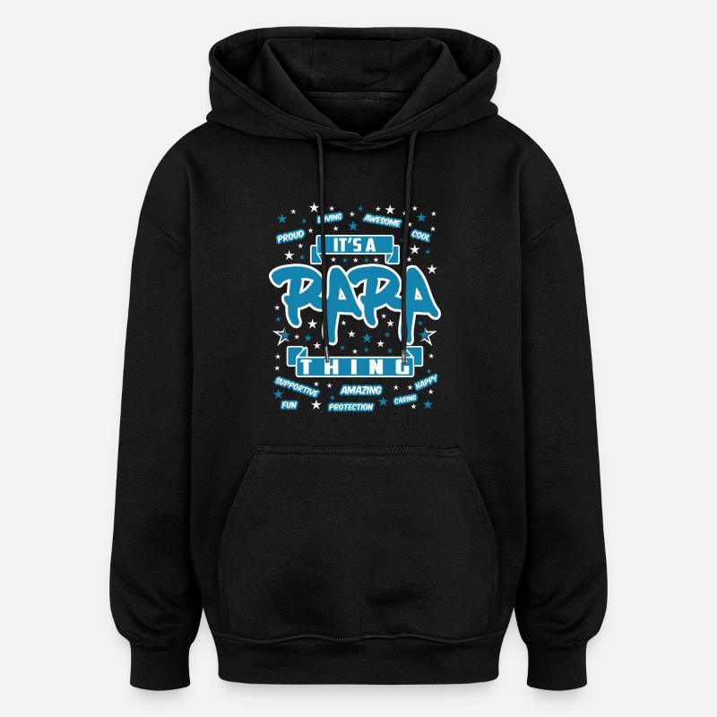 papa - Sweat à capuche oversize unisexe - noir
