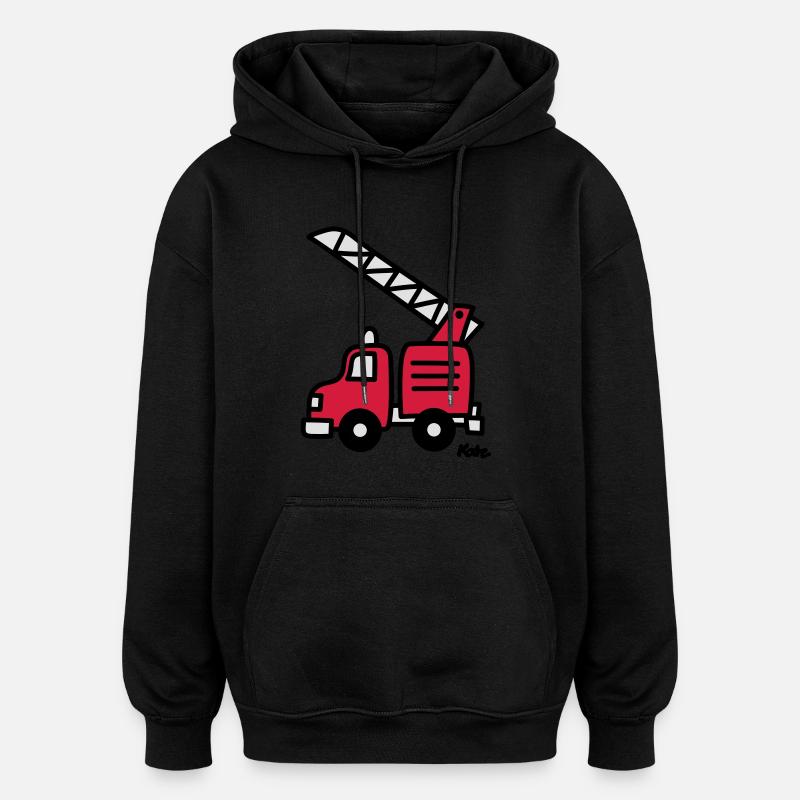 Feuerwehrauto (c) - Oversized Unisex Hoodie - Schwarz