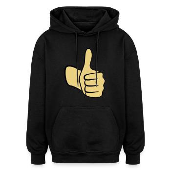 Daumen hoch! - Oversized Unisex Hoodie - Schwarz - Vorne - Noah (186cm)