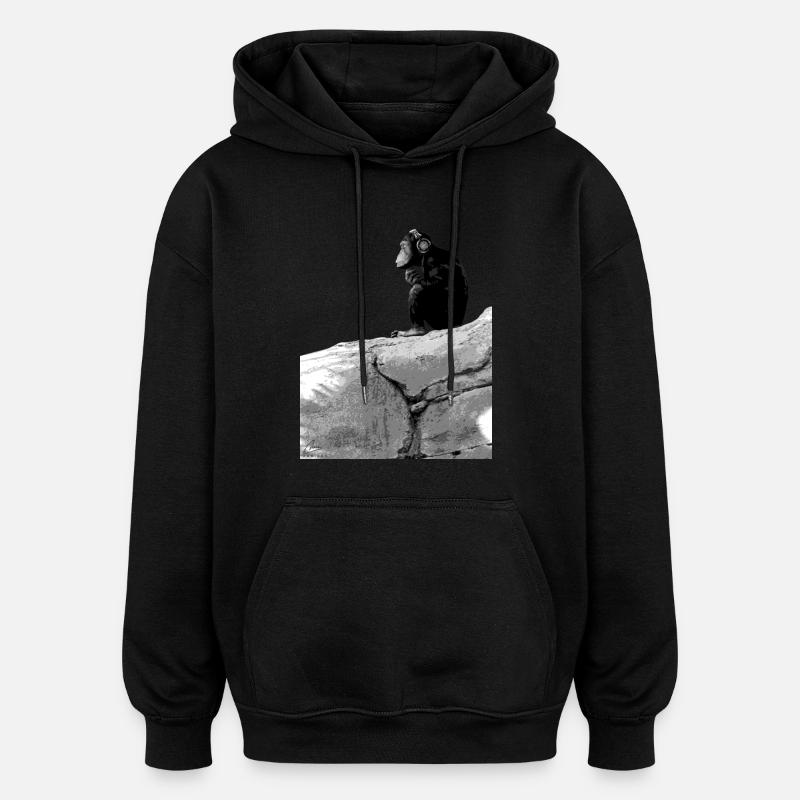 Musique de singe - Sweat à capuche oversize unisexe - noir