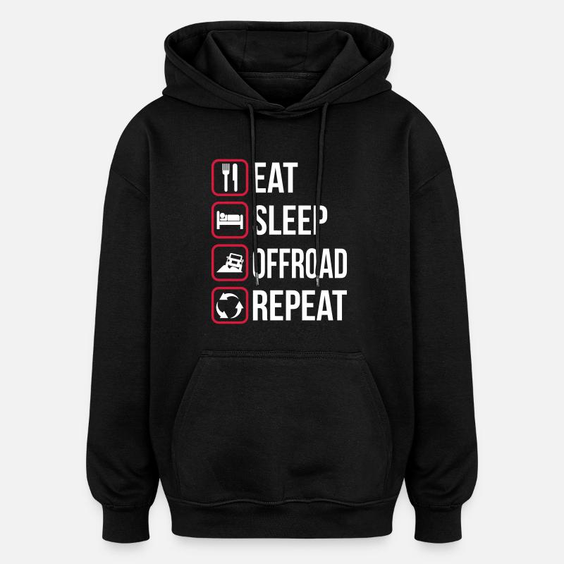 Mangez Sleep Offroad Répétez - Sweat à capuche oversize unisexe - noir