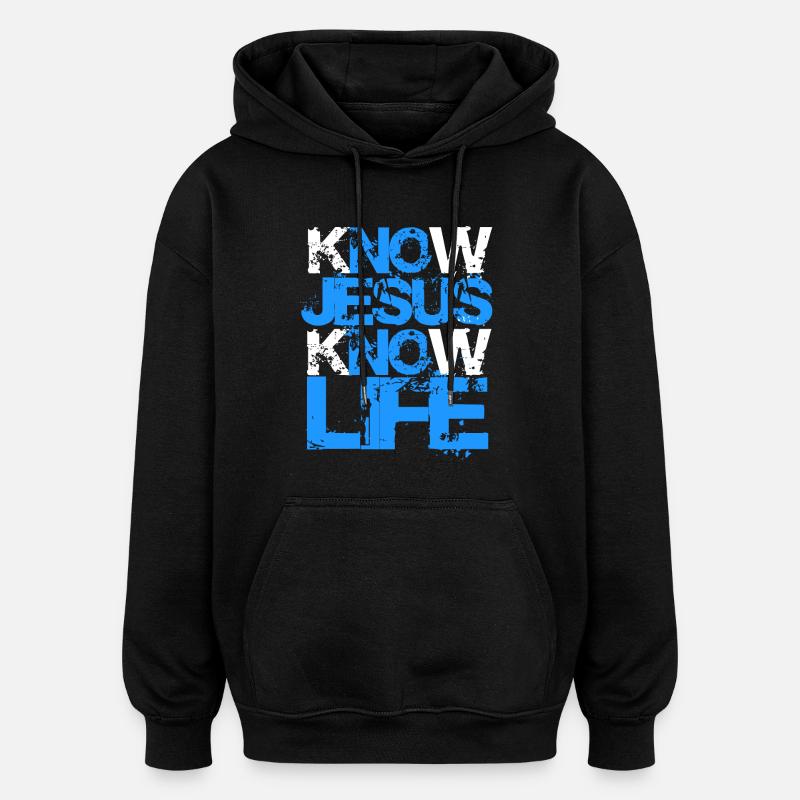 Know Jesus Know Life - Oversized Unisex Hoodie - black