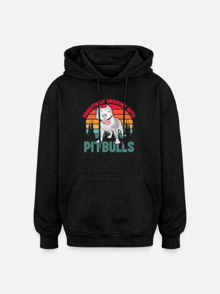 Pawsitivley obsessed with Pitbulls - Oversized Unisex Hoodie - black