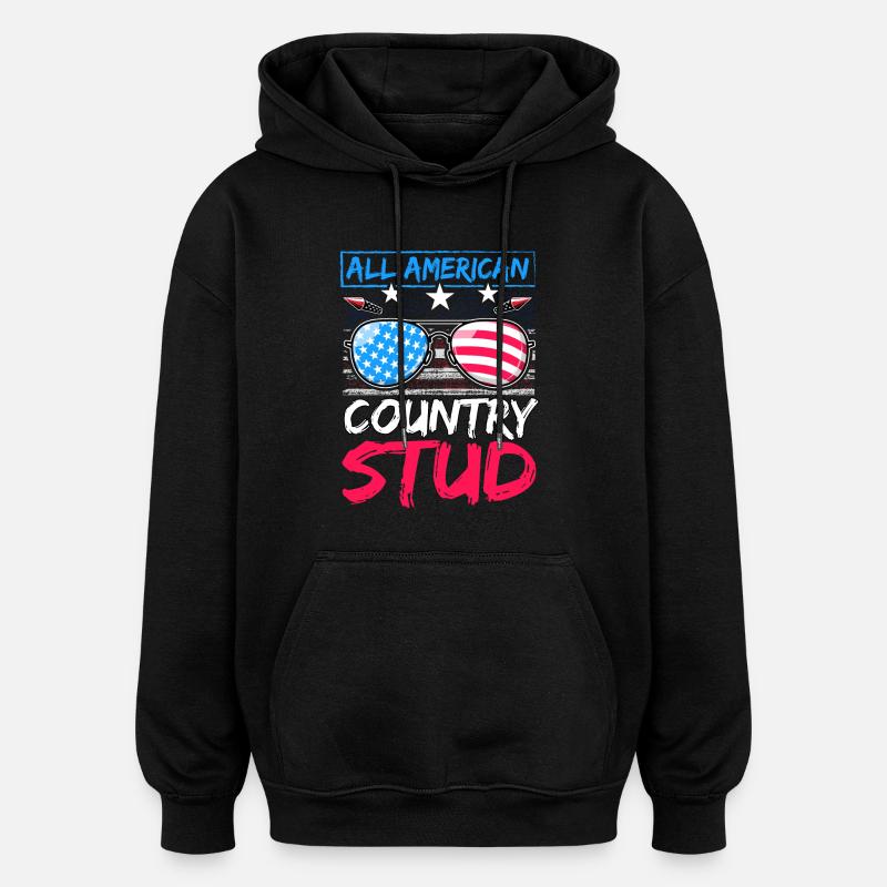 All American Country Stud - Oversized Unisex Hoodie - black