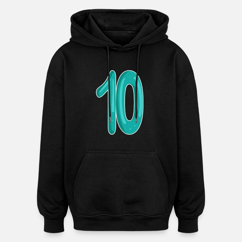 Dix numéros 10 - Sweat à capuche oversize unisexe - noir