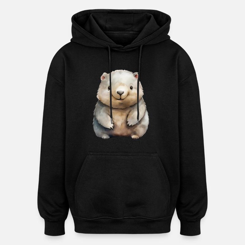Wombat Class Class Animal Wombat - Oversized Unisex Hoodie - black