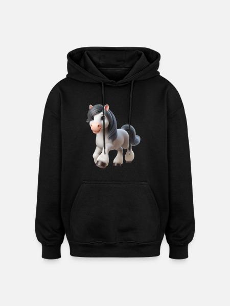 Cheval 2 - Sweat à capuche oversize unisexe - noir