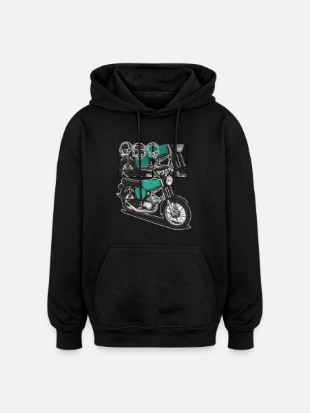 S51 (turquoise) // Illustration - Oversized Unisex Hoodie - black