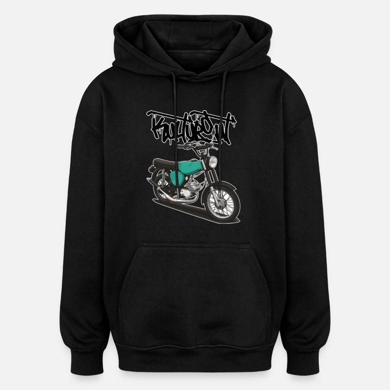 S51 (turquoise) // Illustration - Sweat à capuche oversize unisexe - noir