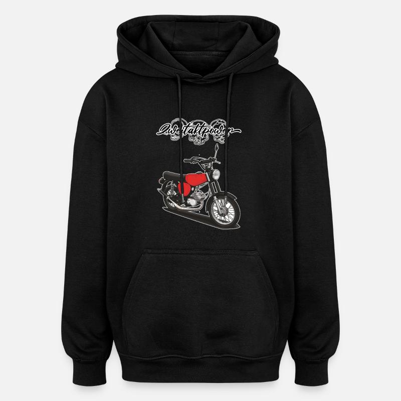 S51 (rouge) // Illustration - Sweat à capuche oversize unisexe - noir