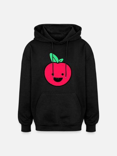 apple smile - Oversized Unisex Hoodie - black