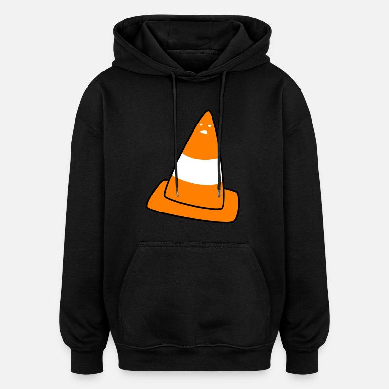 cône de signalisation avec visage - Sweat à capuche oversize unisexe - noir