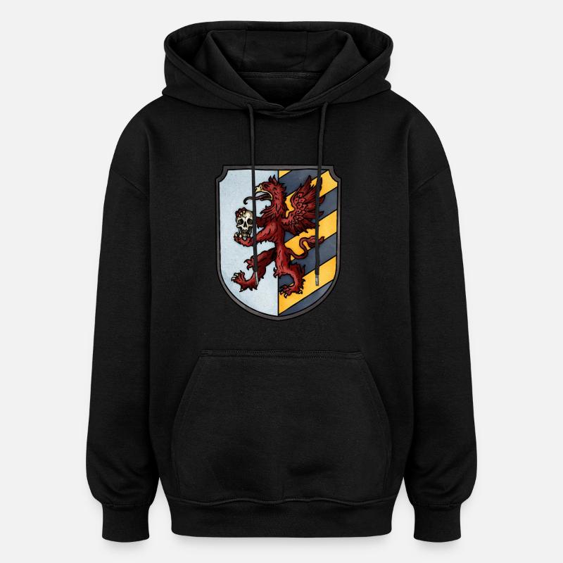 Armoiries du griffon rouge - Sweat à capuche oversize unisexe - noir