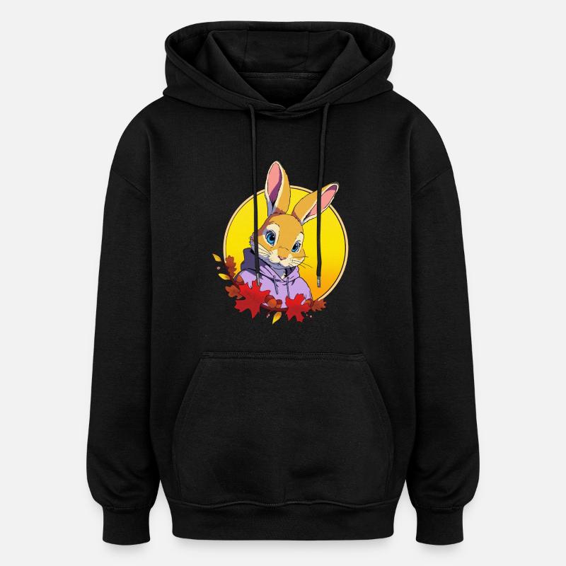 Conception de lapin - Sweat à capuche oversize unisexe - noir