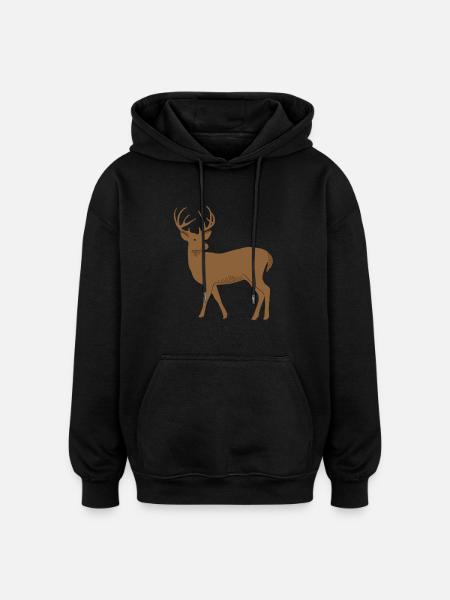 deer - Oversized Unisex Hoodie - black