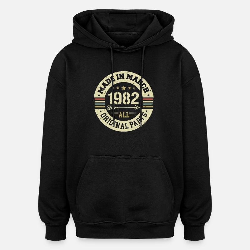 Légendaire depuis mars 1982 - Sweat à capuche oversize unisexe - noir