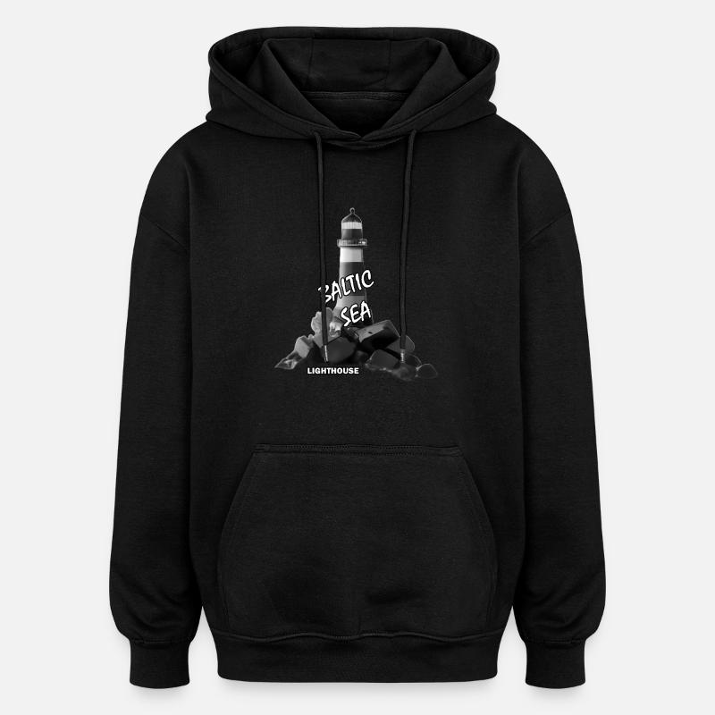 Phare - Sweat à capuche oversize unisexe - noir