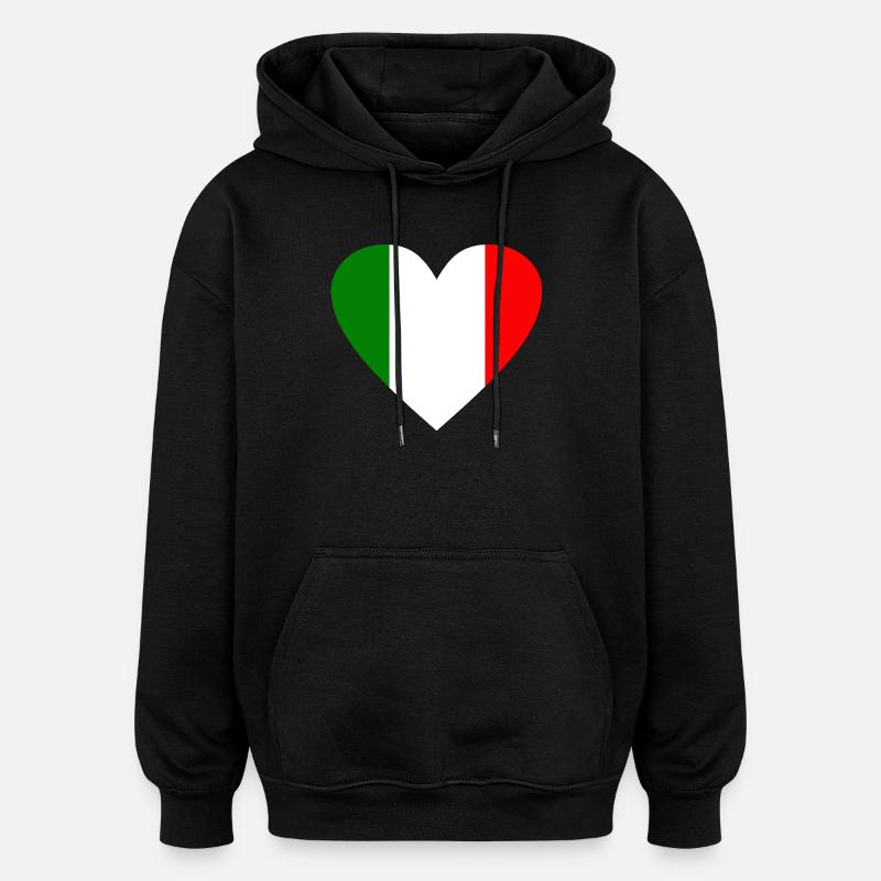 Italie - Sweat à capuche oversize unisexe - noir