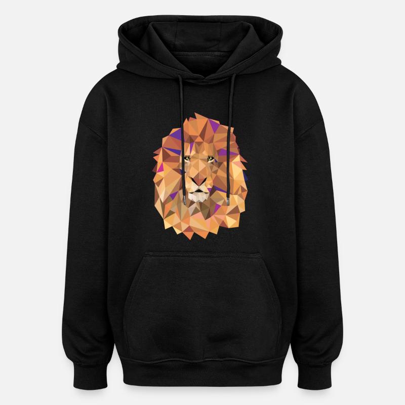 Lion - Sweat à capuche oversize unisexe - noir