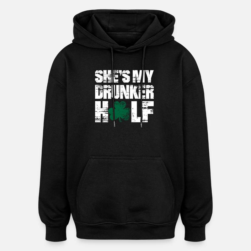 C’est mon trèfle ivre - Sweat à capuche oversize unisexe - noir