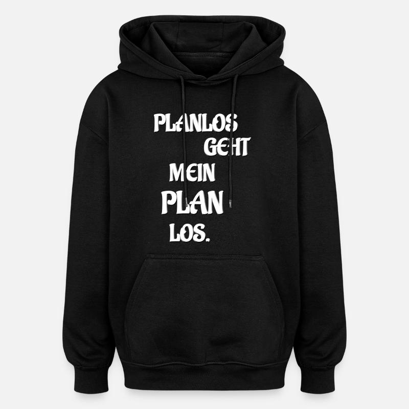 PLANLOS VA MON PLAN LOS - Sweat à capuche oversize unisexe - noir