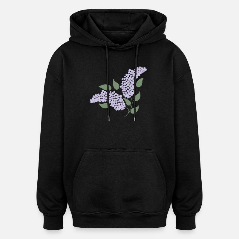 Lilas - Sweat à capuche oversize unisexe - noir