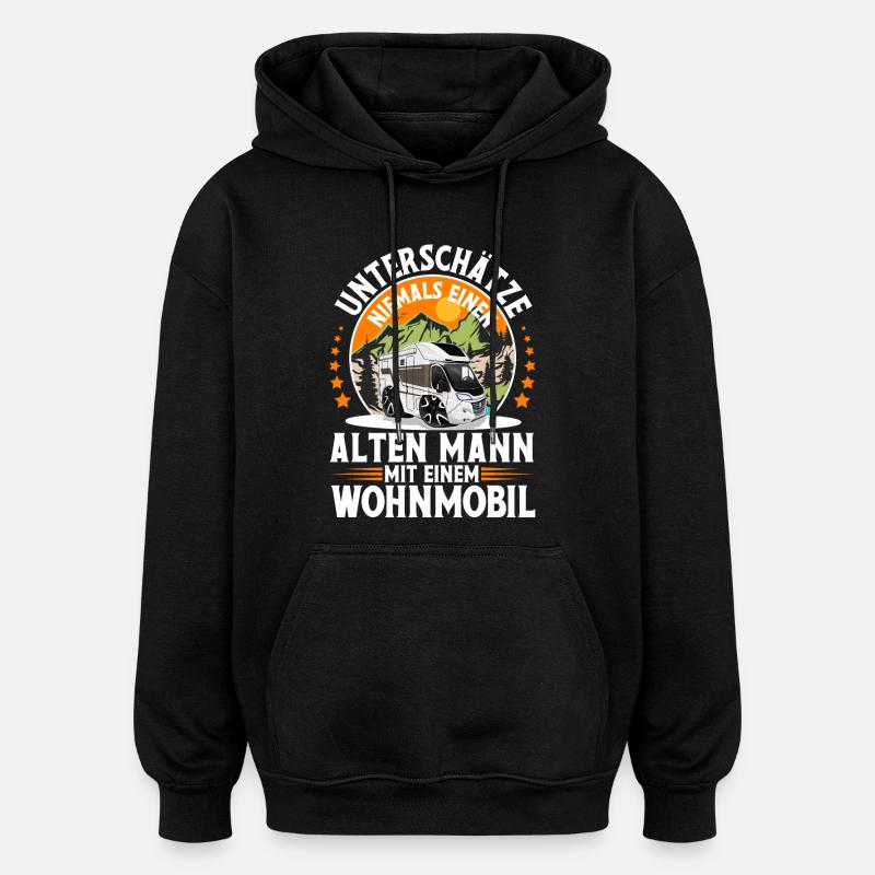 Camping Camper Campen - Oversized Unisex Hoodie - Schwarz
