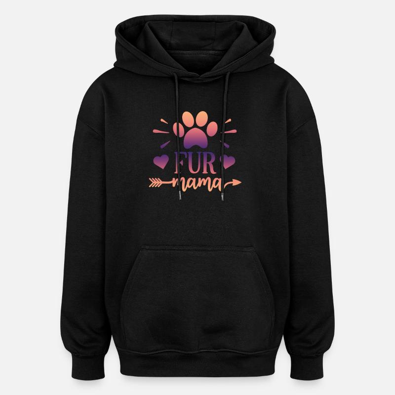 Pelz Mama - Oversized Unisex Hoodie - Schwarz