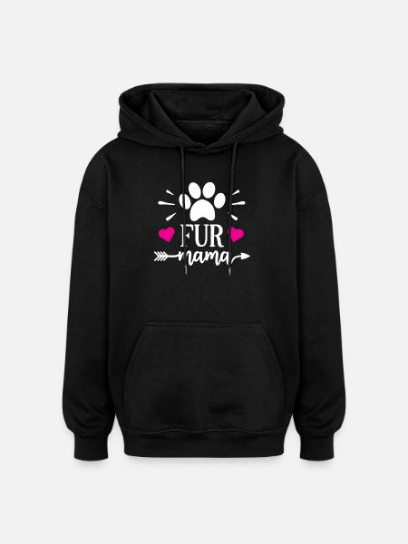 Maman à fourrure - Sweat à capuche oversize unisexe - noir
