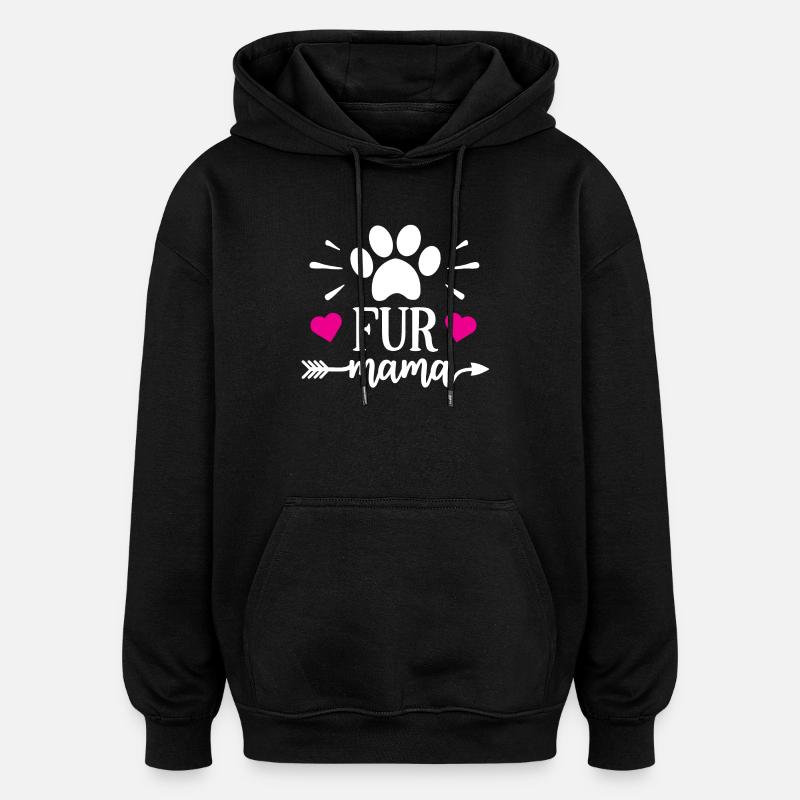 Pelz Mama - Oversized Unisex Hoodie - Schwarz