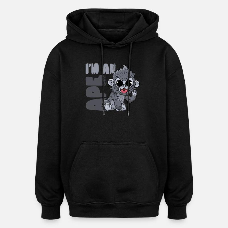 Gorilla Monkey - Oversized Unisex Hoodie - black