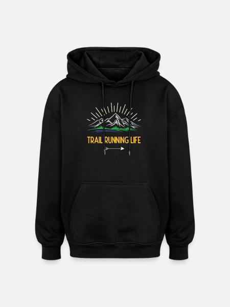 Trail Running Life - Oversized Unisex Hoodie - black