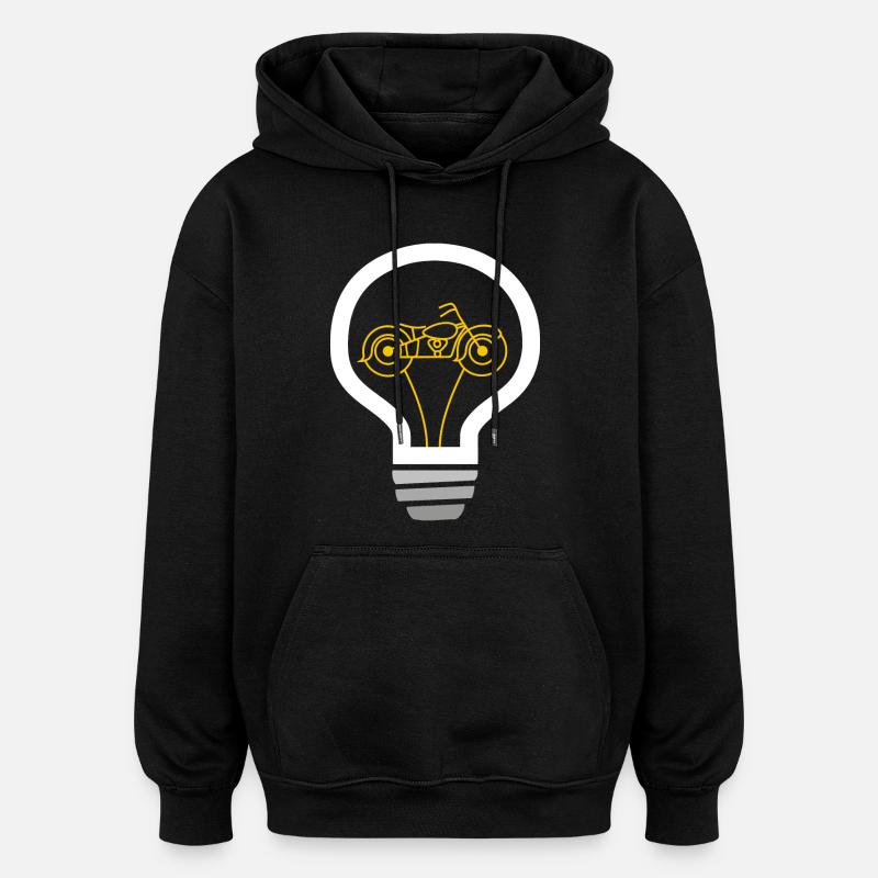 Moto à l’intérieur de l’ampoule - Sweat à capuche oversize unisexe - noir