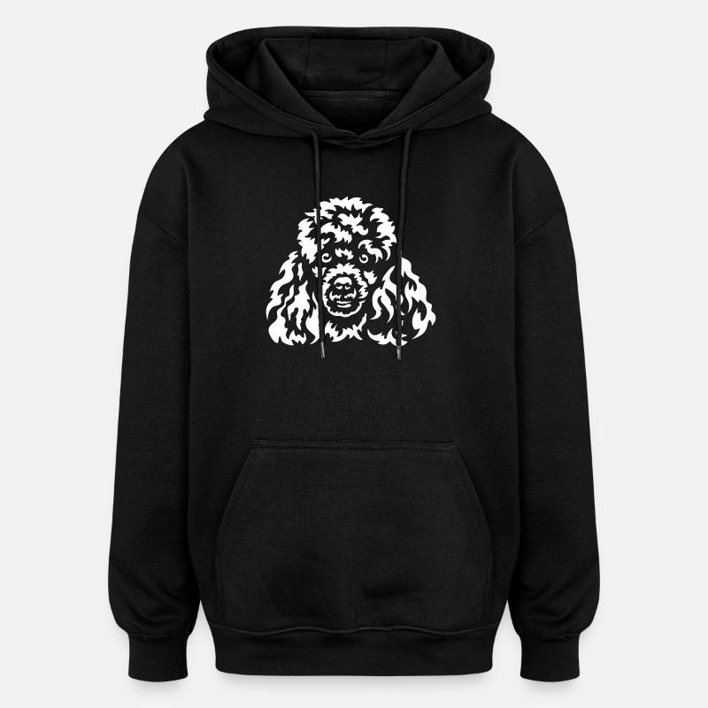 Tête de caniche « Black Edition » - Sweat à capuche oversize unisexe - noir