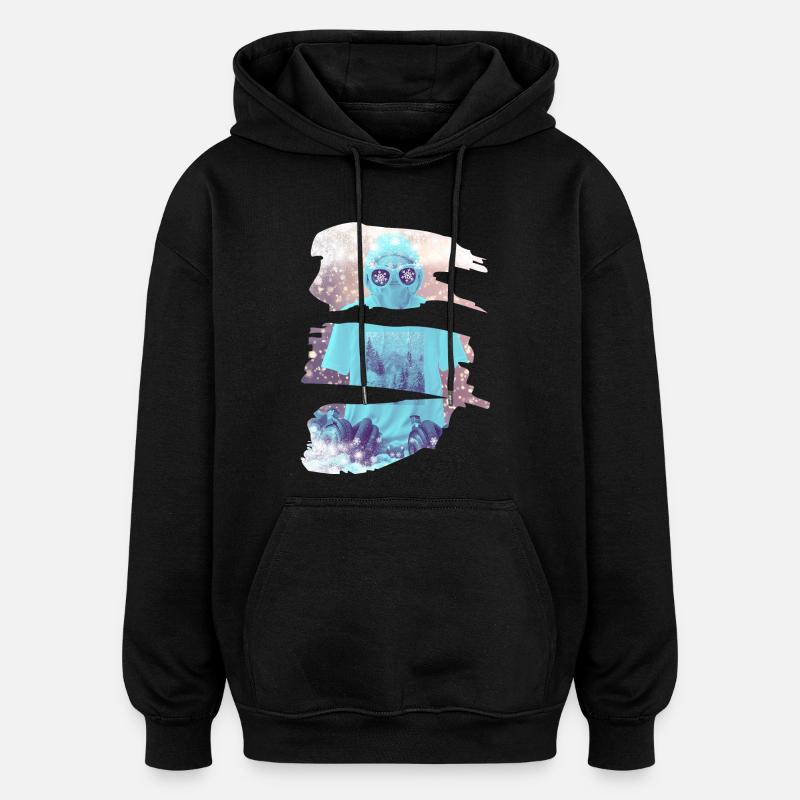 Il neige - Sweat à capuche oversize unisexe - noir