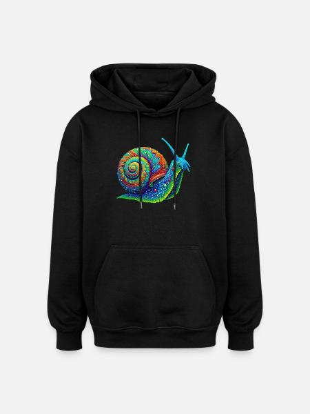 Escargot - Sweat à capuche oversize unisexe - noir