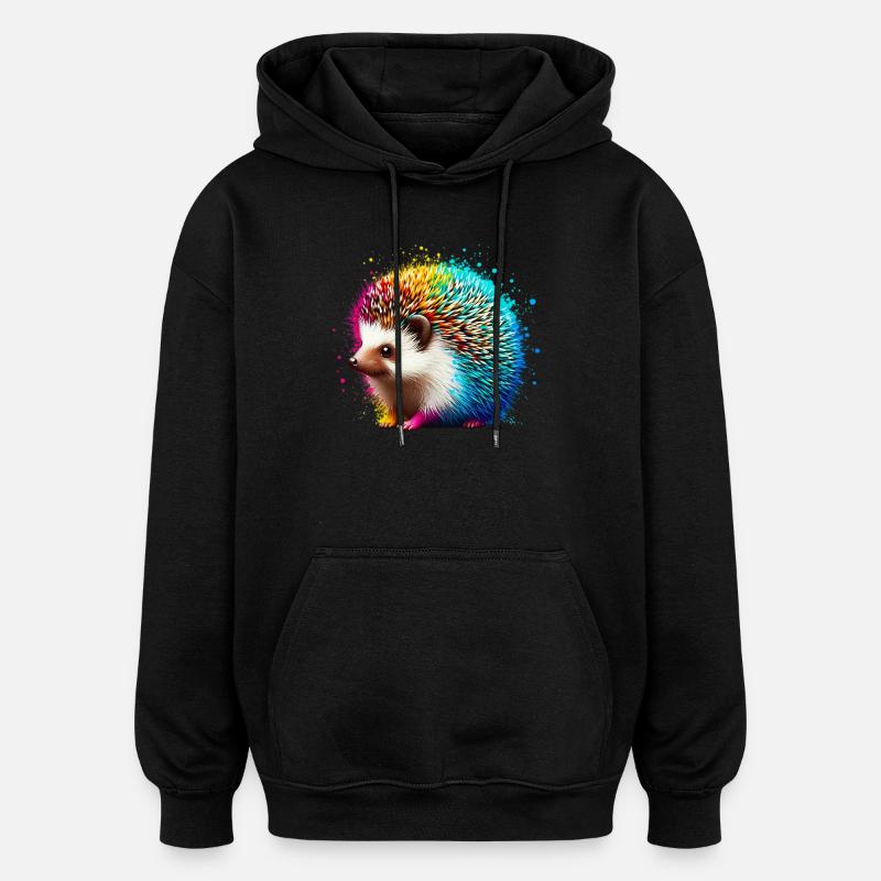 Igel - Oversized Unisex Hoodie - Schwarz